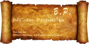 Böcker Pintyőke névjegykártya
